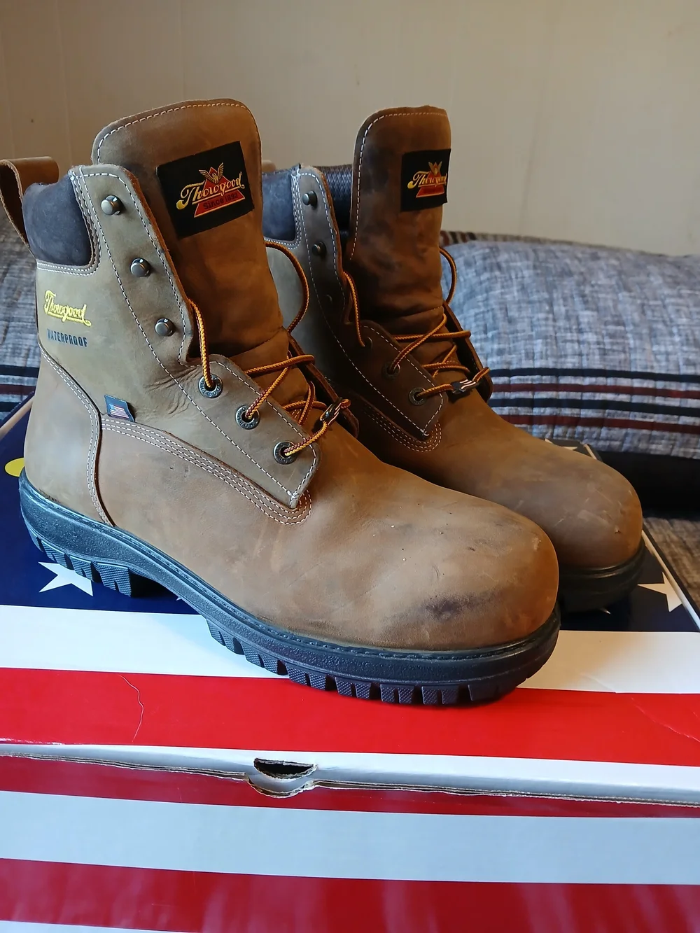 Thorogood Men's Brown Work Boots - Lace-Up Rugged Leather